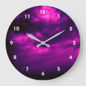 曇り濃い紫の空 ラージ壁時計 (正面)