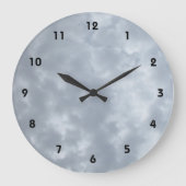 曇り灰色の空 ラージ壁時計 (正面)