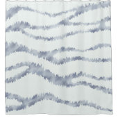 曇り灰色ゼブラ消しゴムスクラッチアート シャワーカーテン (正面)