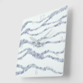 曇り灰色ゼブラ消しゴムスクラッチアート スクエア壁時計 (傾斜)