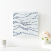 曇り灰色ゼブラ消しゴムスクラッチアート スクエア壁時計 (ホーム)