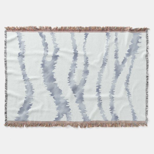 曇り灰色ゼブラ消しゴムスクラッチアート スローブランケット (正面)