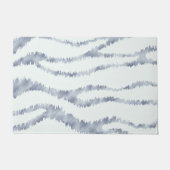 曇り灰色ゼブラ消しゴムスクラッチアート ドアマット (正面)