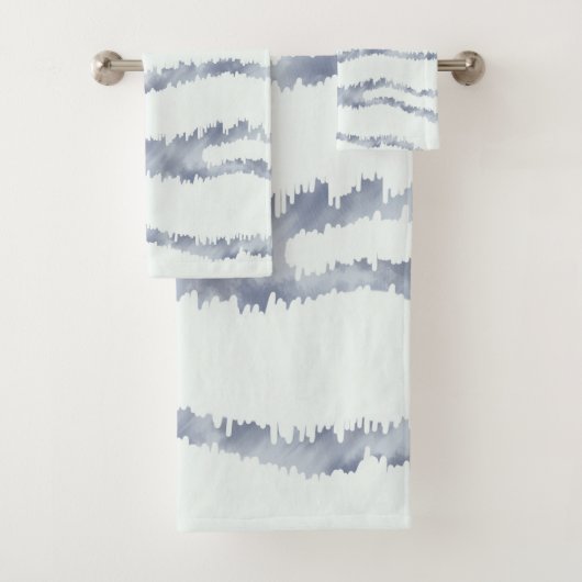 曇り灰色ゼブラ消しゴムスクラッチアート バスタオルセット (インサイチュ)