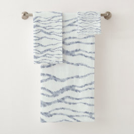 曇り灰色ゼブラ消しゴムスクラッチアート バスタオルセット