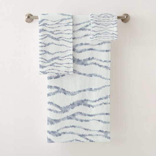 曇り灰色ゼブラ消しゴムスクラッチアート バスタオルセット (インサイチュ)