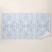 曇り灰色ゼブラ消しゴムスクラッチアート ビーチタオル (正面)