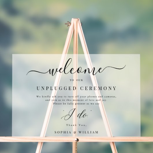 曇り私は歓迎する差し込まれていない式結婚の アクリルサイン (ニュートラル)