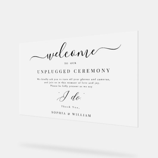 曇り私は歓迎する差し込まれていない式結婚の アクリルサイン (傾斜)