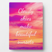 曇り空が美しい夕日を演出 フォトプラーク (正面)