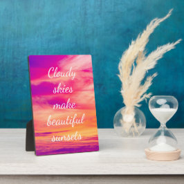 曇り空が美しい夕日を演出 フォトプラーク