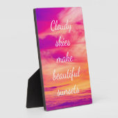 曇り空が美しい夕日を演出 フォトプラーク (側面)