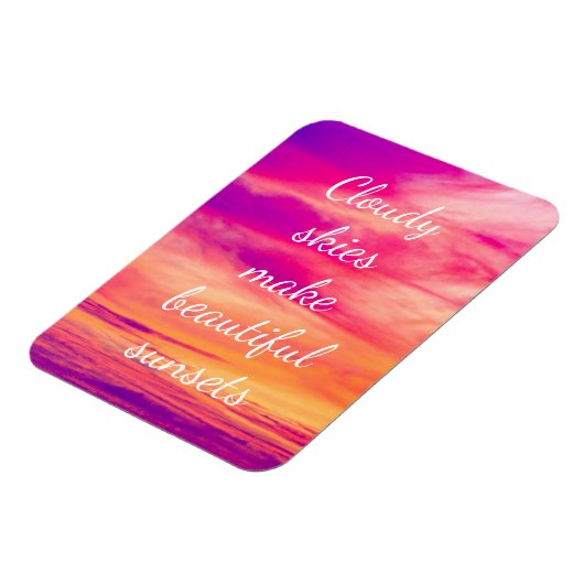 曇り空が美しい夕日を演出 マグネット (左側)