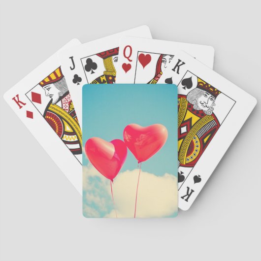 曇り空に赤いハートバルーン トランプ (裏面)