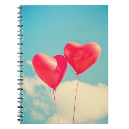 曇り空に赤いハートバルーン ノートブック