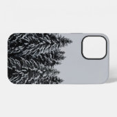 曇り空の下の木々と雪 iPhoneケース (裏面横)