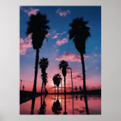 曇り空の下の木のシルエット ポスター (正面)