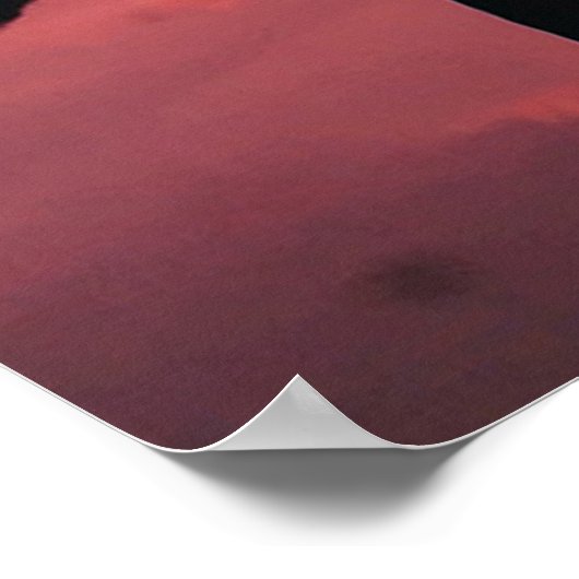 曇り空の下の木のシルエット ポスター (角)