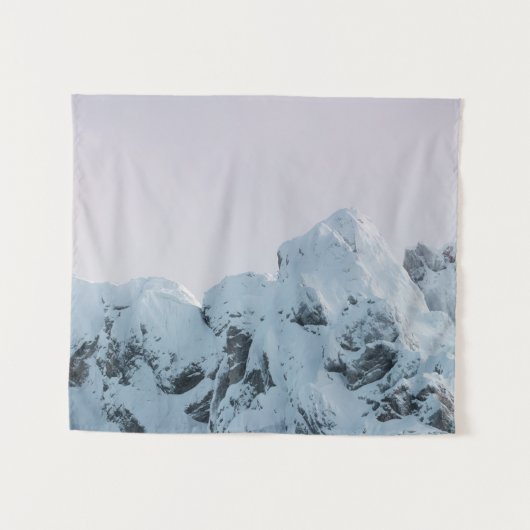 曇り空の山の夕日 タペストリー (正面(横))