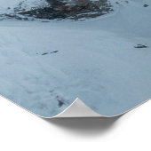 曇り空の山の夕日 ポスター (角)