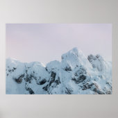 曇り空の山の夕日 ポスター (正面)