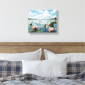 曇り空の湖に水の花 | キャンバスプリント (インサイチュ (寝室))