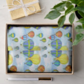 曇り空の熱気球の水色 薄葉紙 (ギフト)