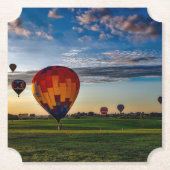 曇り空の熱気球フェスティバル ペーパーコースター (正面)