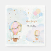 曇り空の熱気球子供の誕生日 スタンダードランチョンナプキン (正面)