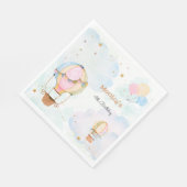 曇り空の熱気球子供の誕生日 スタンダードランチョンナプキン (角)