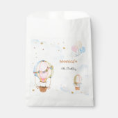 曇り空の熱気球子供の誕生日 フェイバーバッグ (正面)