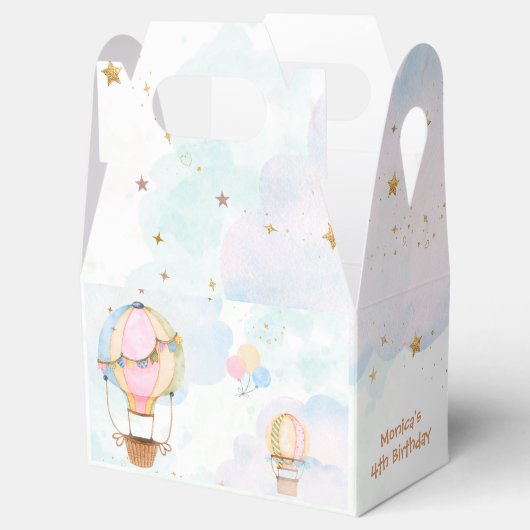 曇り空の熱気球子供の誕生日 フェイバーボックス (オープン)