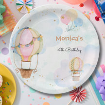 曇り空の熱気球子供の誕生日