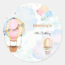 曇り空の熱気球子供の誕生日