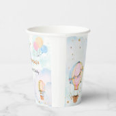 曇り空の熱気球子供の誕生日 紙コップ (右)