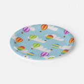 曇り空の熱気球 ペーパープレート (アングル)