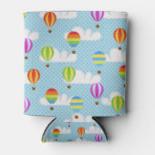 曇り空の熱気球 缶クーラー (正面)