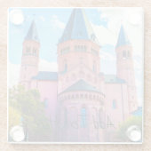 曇り空の青いロイヤリティキャッスル ガラスコースター (裏面)