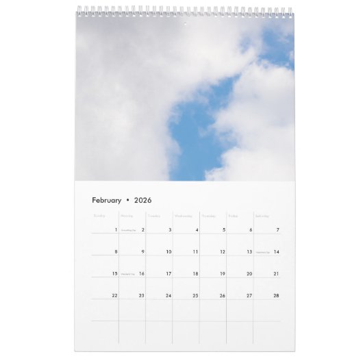 曇り空 カレンダー (2月 2026)