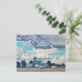 曇り空、ソーンヒル教会絵画、有名。 ポストカード (スタンド正面)