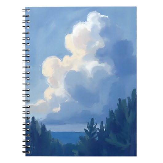 曇り空 | ブルー・フォレスト 水彩画 ノートブック (正面)