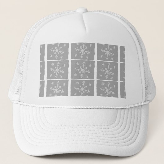 曇り窓ガラスのトラック帽（灰色と白） キャップ (正面)