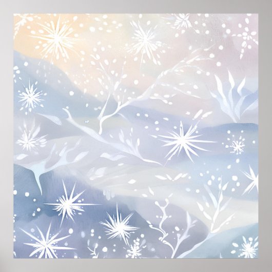 曇り窓 | 雪の美しい冬の景色 ポスター (正面)