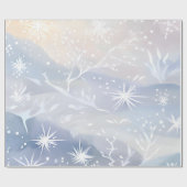 曇り窓 | 雪の美しい冬の景色 ラッピングペーパー (フラット)