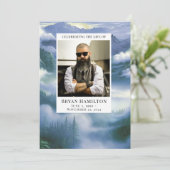 曇り自然水彩葬儀プログラム 招待状 (スタンド正面)