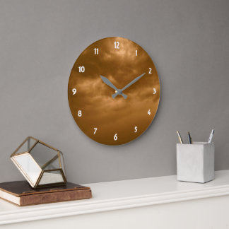 曇り茶色の空 ラージ壁時計