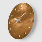 曇り茶色の空 ラージ壁時計 (傾斜)