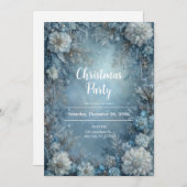 曇り開花冬フローラクリスマス 招待状 (正面/裏面)