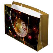 曇り雪だるまクリスマスオーナメント抱き枕 ラージペーパーバッグ (裏面アングル)