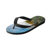 曇り青空の美しい太陽の花畑a キッズビーチサンダル (アングル)